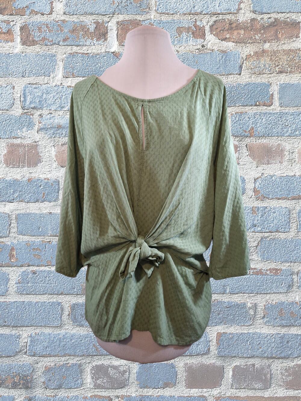 Alya Green Top with Tie at Waist Size XL